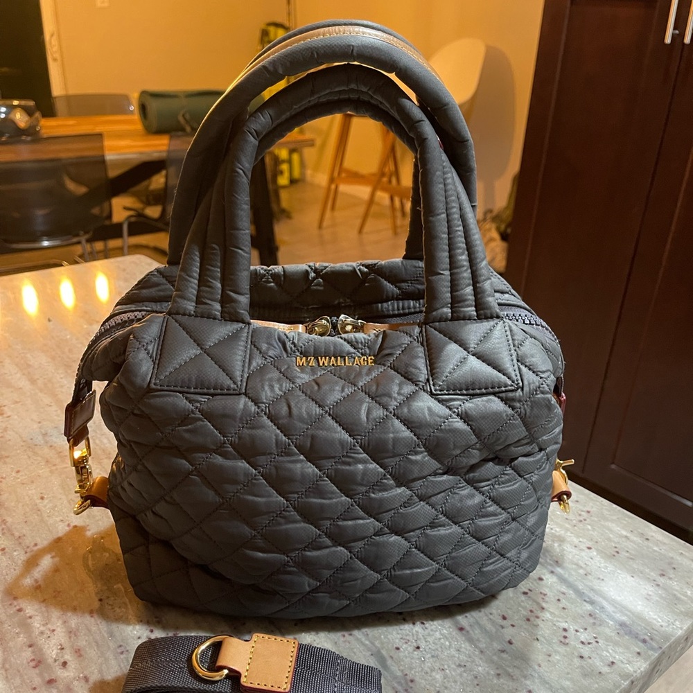 MZ Wallace Small Sutton Grey with crossbody strap in like new condition